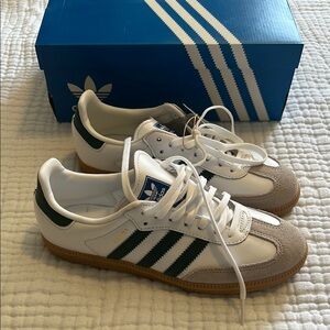 Adidas Samba White and Green Sneakers